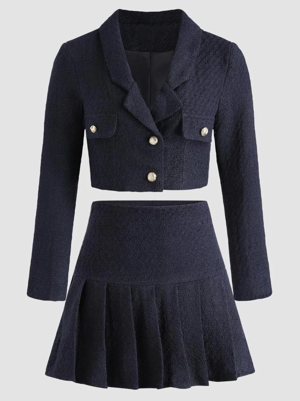Cider Navy Tweed Skirt Set - Elegant Women's Two-Piece -NWOT never worn